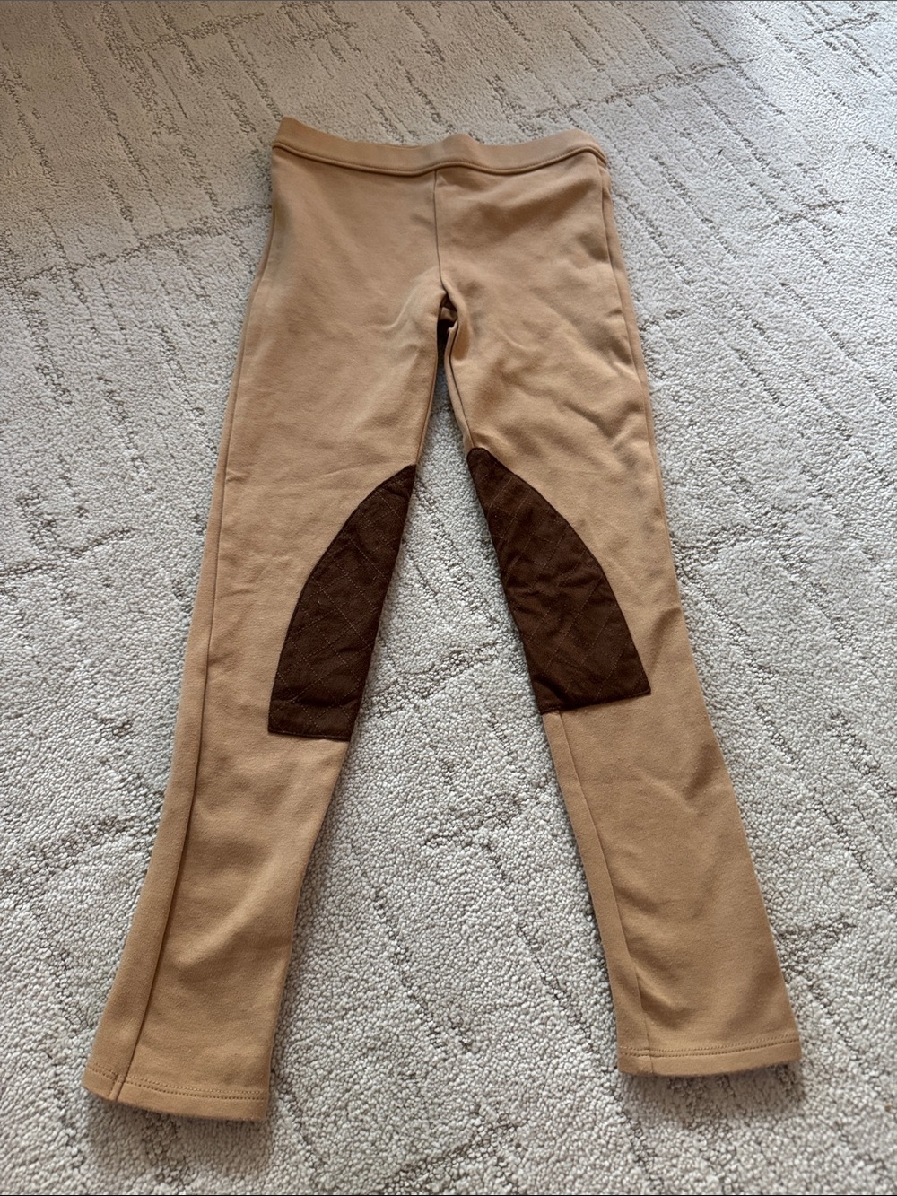 Janie and Jack Tan Leggings with Brown Knee Patches